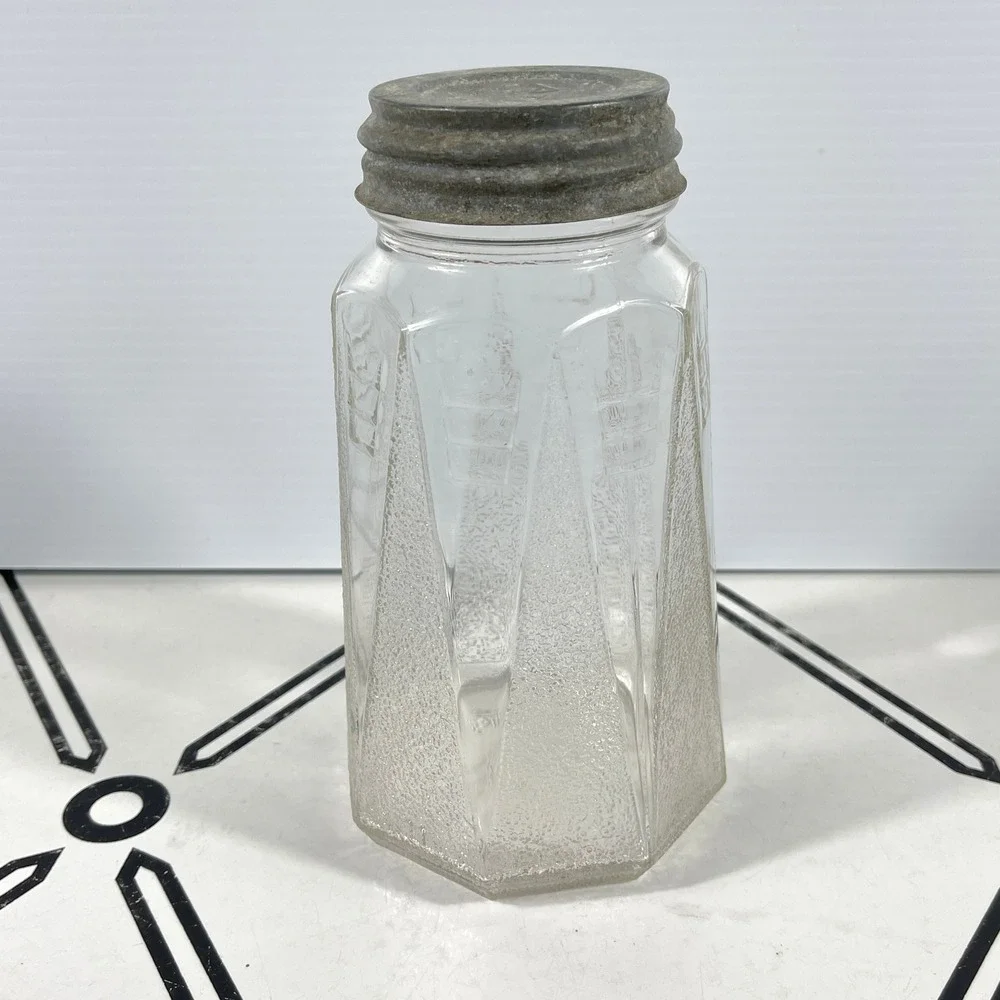 VTG 1932 Ball Octagon Mason Jar Art Deco Modernistic Glass Atlas‎ Zinc Lid 90045